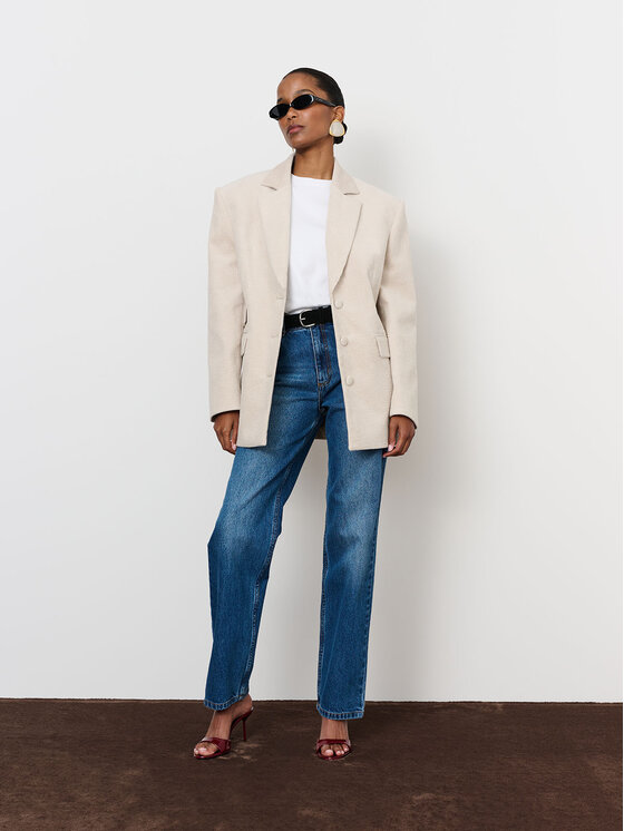 La Mania Marynarka COLBY Beżowy Classic Fit | Modivo.pl