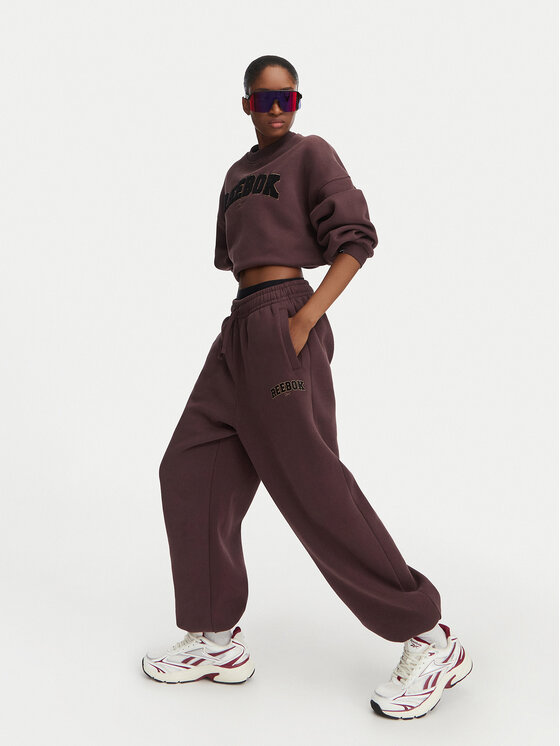 Reebok Reebok Долнище анцуг Iza RK25687CCW Тъмнокафяв Regular Fit