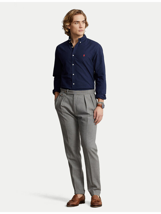 Polo Ralph Lauren Polo Ralph Lauren Marškiniai 710767828003 Tamsiai mėlyna Slim Fit