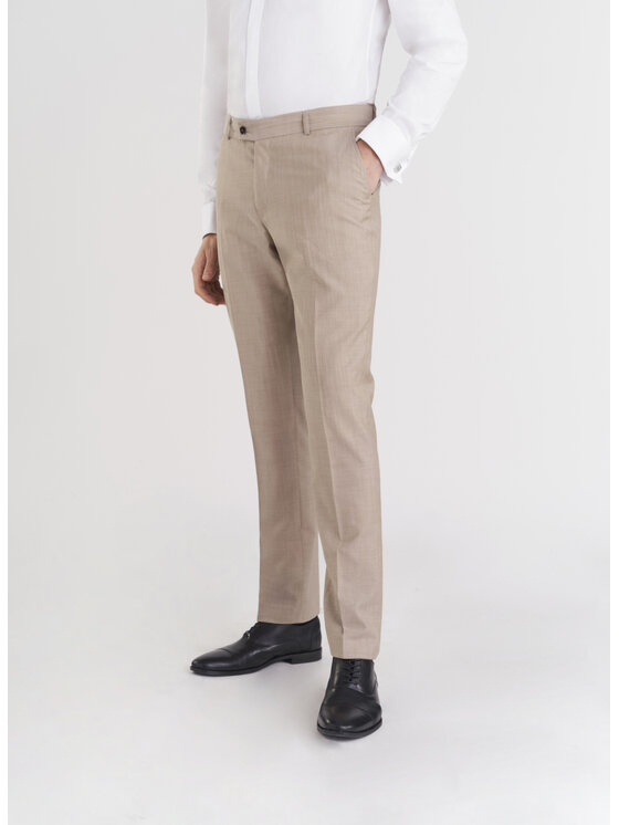 Pako Lorente Pako Lorente Spodnie garniturowe P24SP-6G-010 Beżowy Slim Fit