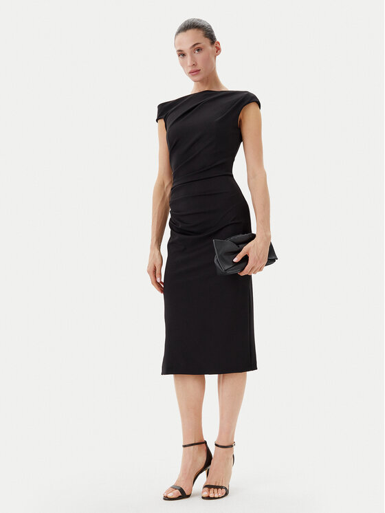Rinascimento Rinascimento Koktejlové šaty CFC0123797003 Černá Regular Fit