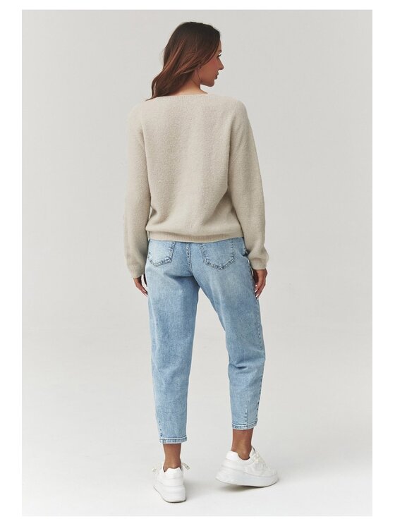 Makadamia Makadamia Sweter C38 Beżowy Loose Fit