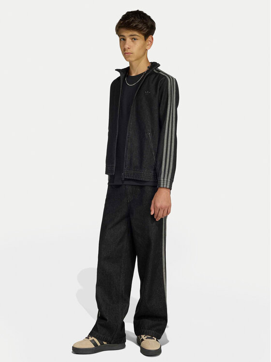 adidas adidas Kurtka jeansowa Firebird KE2965 Czarny Loose Fit