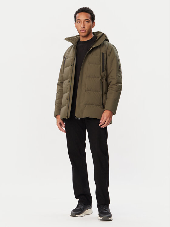BOSS BOSS Пухено яке Block-X 50547262 Тъмнозелен Regular Fit
