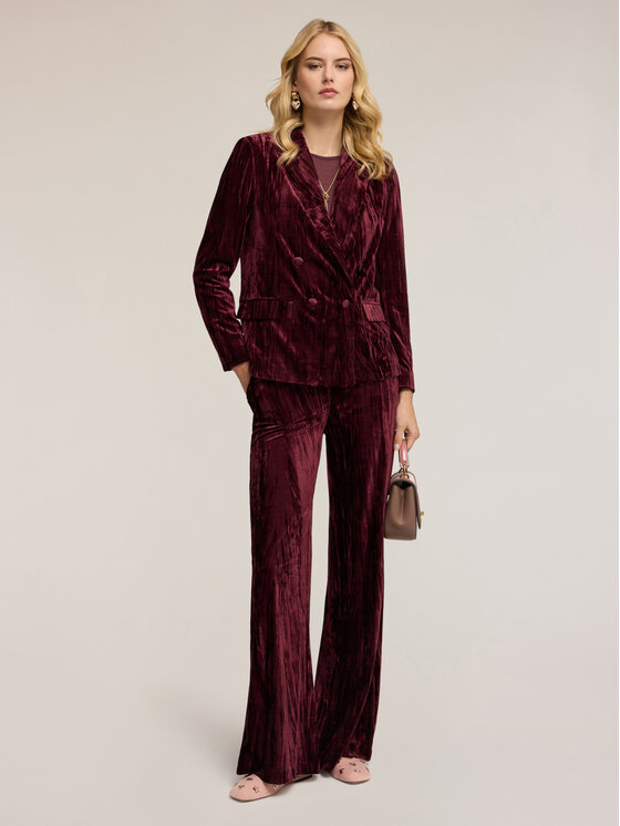Motivi Motivi Spodnie materiałowe P028Q304298N036 Bordowy Flare Fit