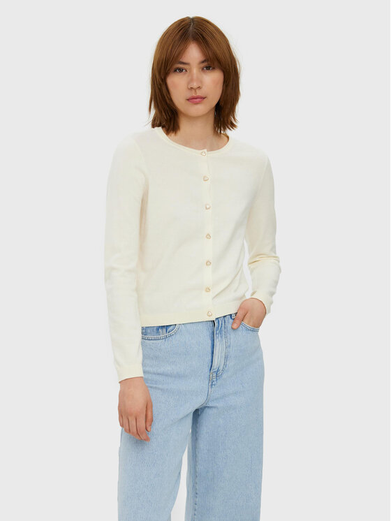 Vero Moda Pletena jopica Karis 10268702 Écru Regular Fit