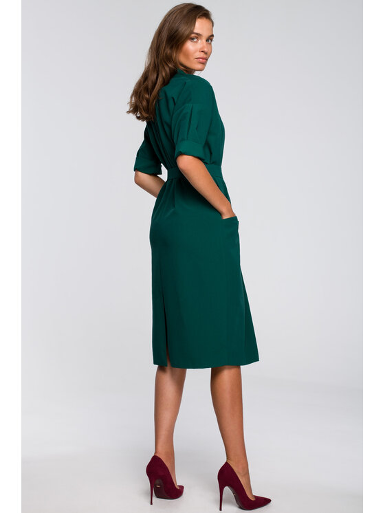 Stylove Stylove Sukienka codzienna S230 Zielony Regular Fit