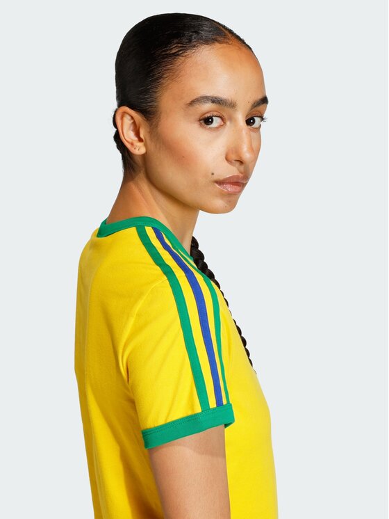 adidas adidas T-Shirt 3 STRIPES SLIM TEE Żółty