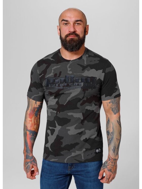 PITBULL PITBULL T-Shirt Koszulka Slim Fit Classic Boxing M Czarny Regular Fit