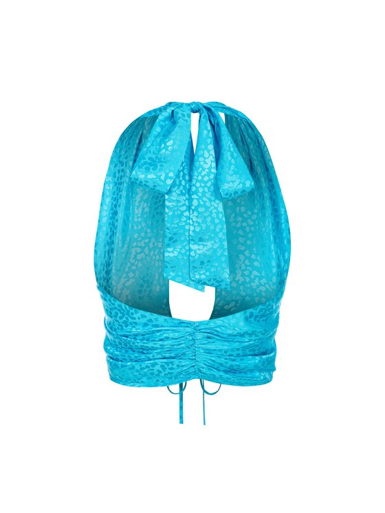 Melismee Stockholm Melismee Stockholm Bluzka Rita Aqua Turkusowy Regular Fit