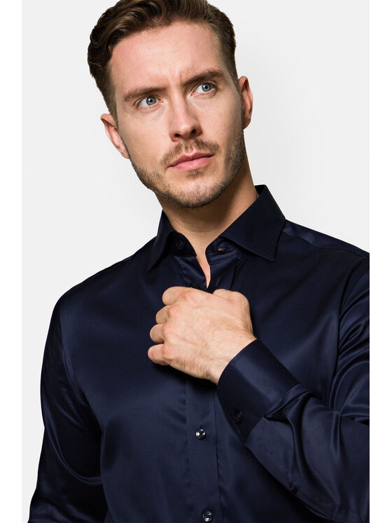 Lancerto Lancerto Koszula Costa KO073122000031.GRANAT Granatowy Slim Fit