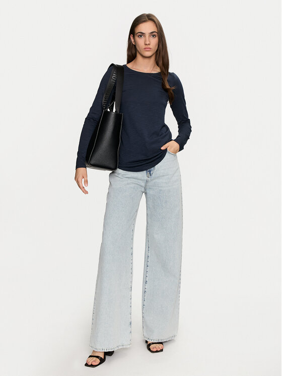 Sisley Sisley Blúz 3TNHL119S Sötétkék Regular Fit