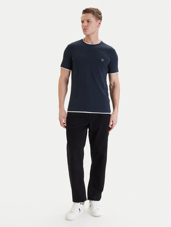 Guess Guess Tričko F6GI06 K6XN4 Modrá Slim Fit
