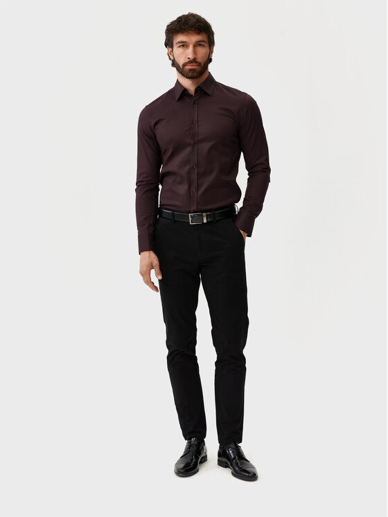 Evenemen Evenemen Koszula Punto G2 Brązowy Slim Fit