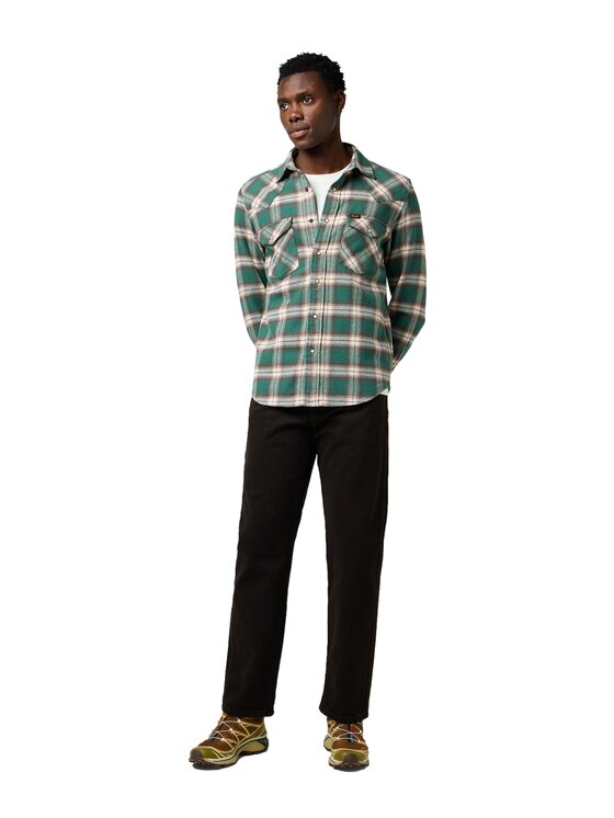 Wrangler Wrangler Koszula 112371615 Zielony Regular Fit