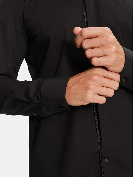 BOSS Boss Marškiniai H-Hank Party 50527623 Juoda Slim Fit