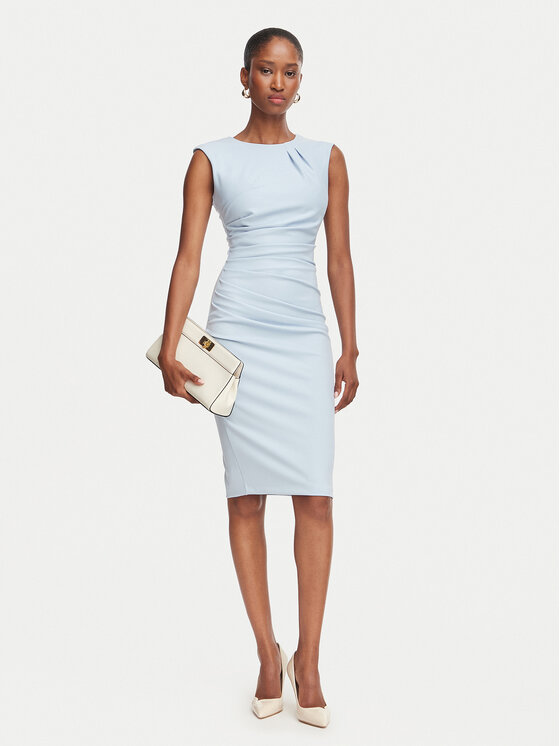 Rinascimento Rinascimento Kokteilinė suknelė CFC0131063003 Šviesiai mėlyna Slim Fit
