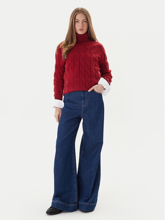 Tommy Hilfiger Tommy Hilfiger Rollkragenpullover WW0WW46791 Rot Regular Fit