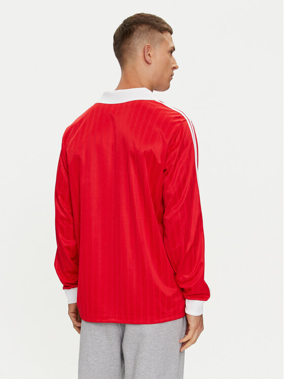 adidas Longsleeve adicolor Pique Football IX5226 Rosso Regular Fit Modivo