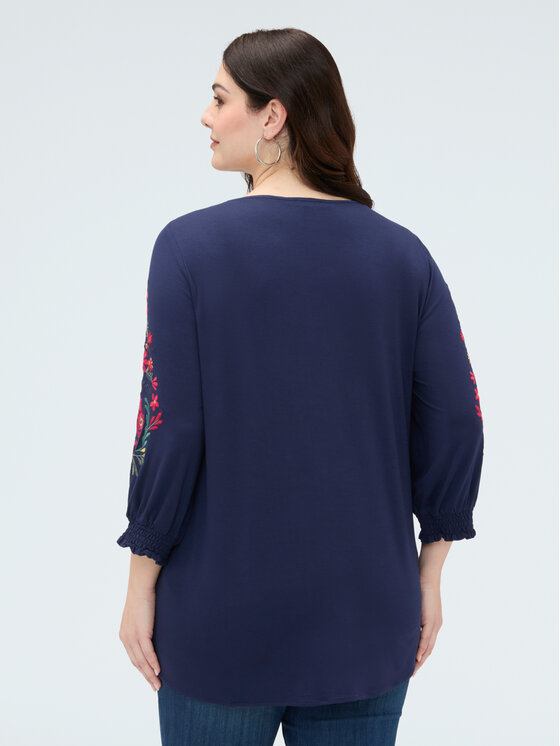 Fiorella Rubino Fiorella Rubino Bluzka G09TL009128N034 Niebieski A-Line Fit