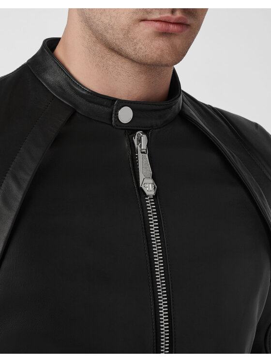 PHILIPP PLEIN PHILIPP PLEIN Kurtka skórzana 1527 Czarny Regular Fit