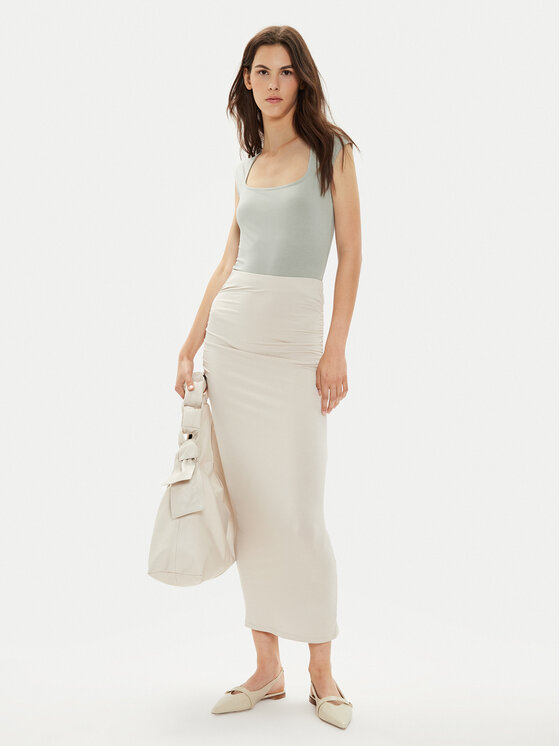 Gina Tricot Gina Tricot Spódnica ołówkowa 20842 Beżowy Slim Fit