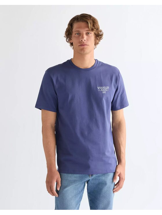 Wrangler Wrangler T-Shirt GRAPHIC TEE Niebieski Relaxed Fit