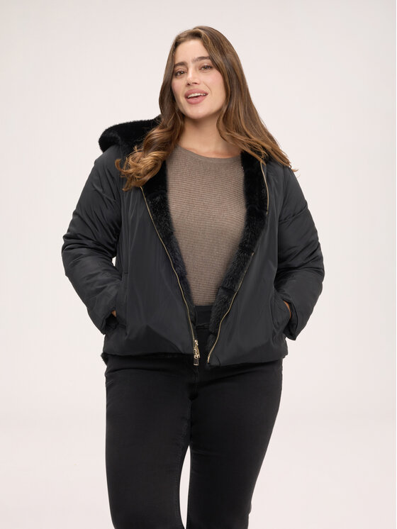Fiorella Rubino Fiorella Rubino Płaszcz zimowy F055T001608N033 Czarny Regular Fit