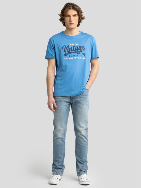 BIG STAR BIG STAR T-Shirt GRALIS_402_150 Niebieski Oversize