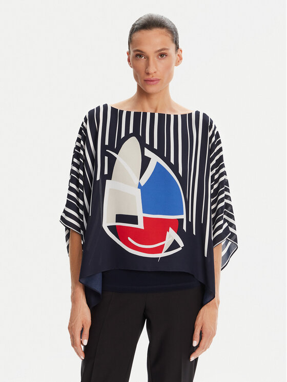 Joseph Ribkoff Joseph Ribkoff Bluse 251180 Dunkelblau Relaxed Fit