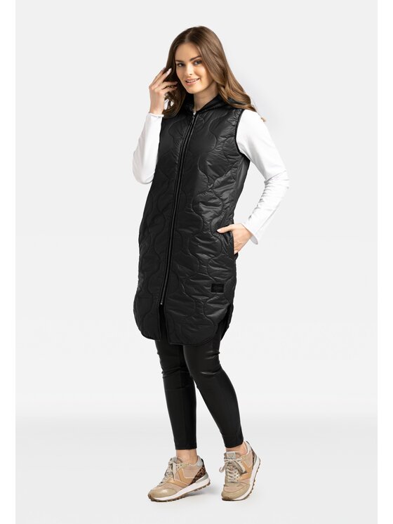 Perso Perso Bezrękawnik BLE230000F Czarny Regular Fit