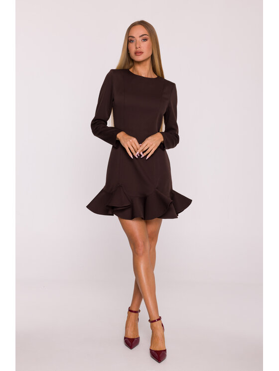 Made of Emotion Made of Emotion Sukienka letnia M880 Brązowy Modern Fit