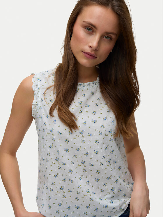 Vero Moda Vero Moda Marškinėliai Trine 10342734 Balta Regular Fit