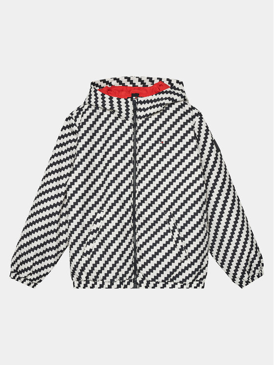 Tommy Hilfiger Prechodná bunda Zig Zag KB0KB08934 D Biela Regular Fit