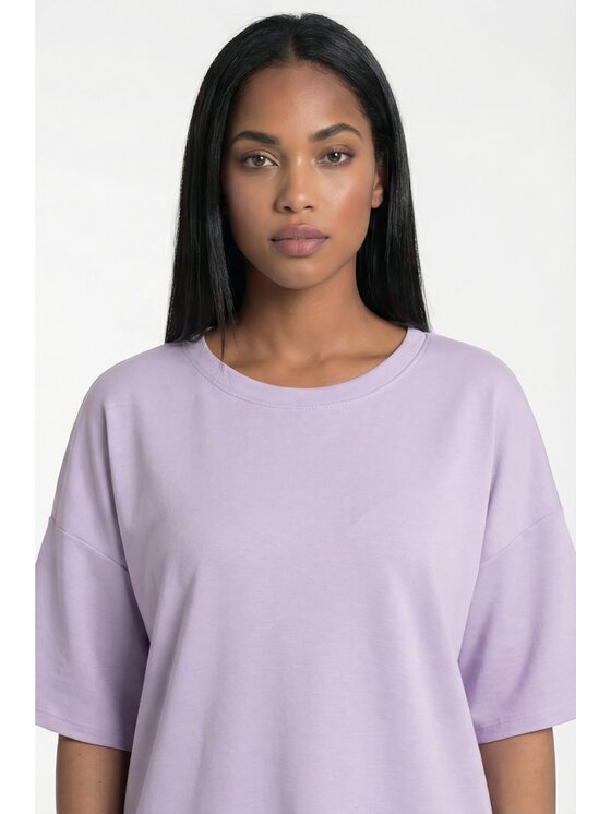 FIGL FIGL Komplet bluzka i szorty sportowe M1306 Fioletowy Loose Fit