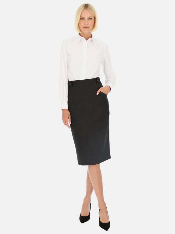 Potis & Verso Potis & Verso Spódnica ołówkowa Kera Czarny Slim Fit