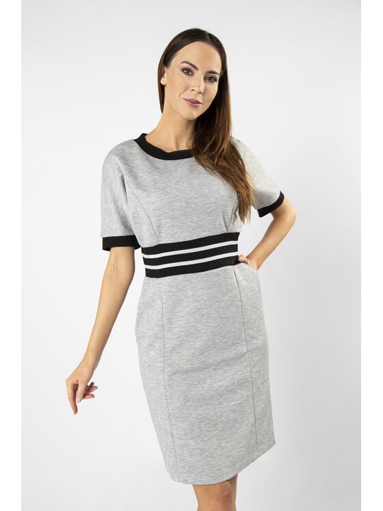 QUIOSQUE QUIOSQUE Každodenné šaty RIBSON DRESS Sivá Regular Fit