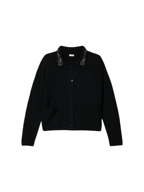 Oltre Oltre Cardigan M358J005098N033 Nero Regular Fit