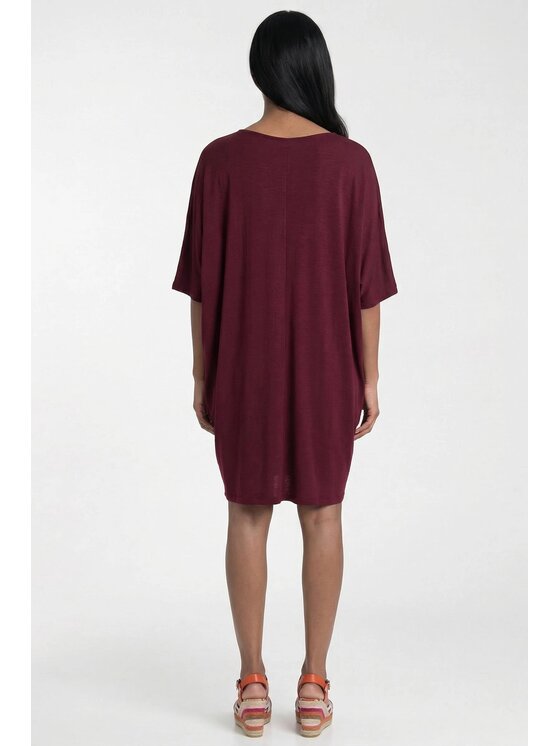 FIGL FIGL Sukienka codzienna M1327 Bordowy Oversize