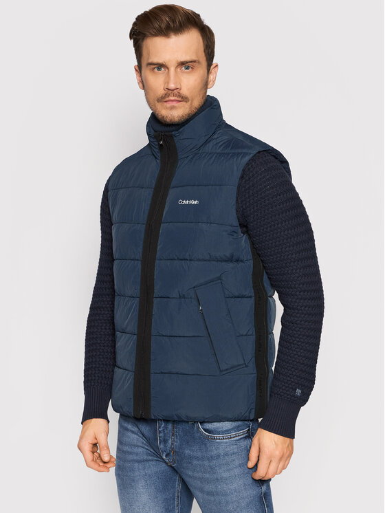 Gilet Crinkle K10K107877 Blu scuro Regular Fit