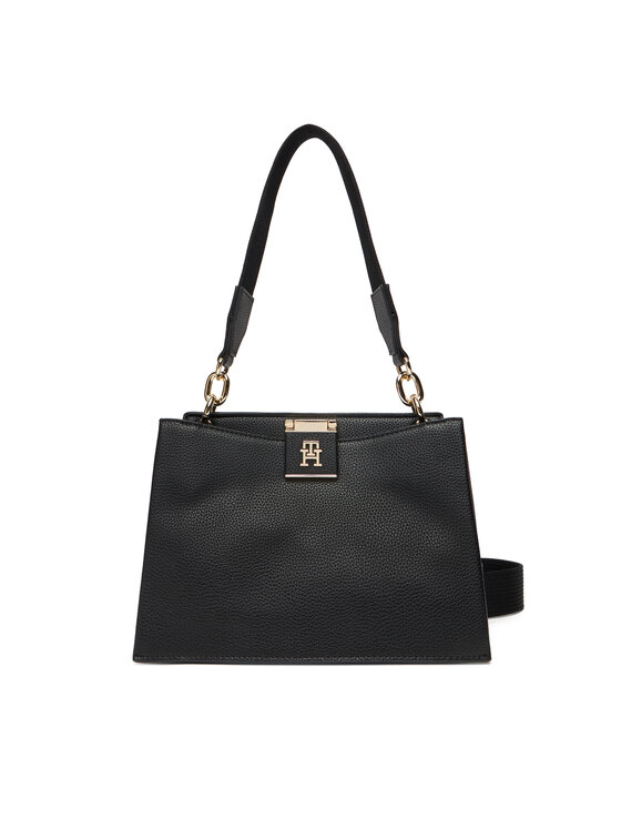 Tommy Hilfiger Tommy Hilfiger Дамска чанта Th Her Med Satchel AW0AW17722 Черен