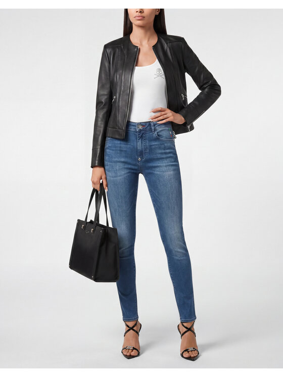 PHILIPP PLEIN PHILIPP PLEIN Džegínsy 31776 Modrá Jegging Fit