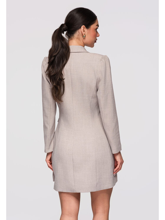 Ombre Ombre Sukienka wieczorowa LA-OM-DLR302 Beżowy Slim Fit
