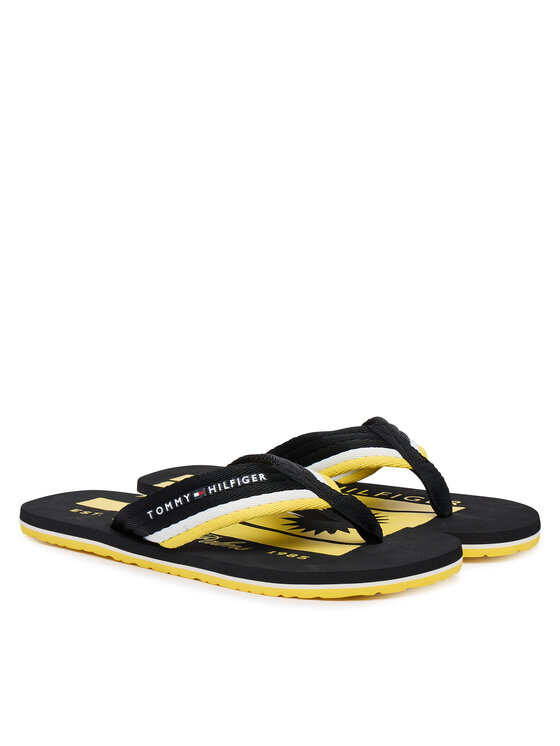 Tommy Hilfiger Tommy Hilfiger Zehentrenner Patch Hilfiger Beach Sandal FM0FM05903 Schwarz