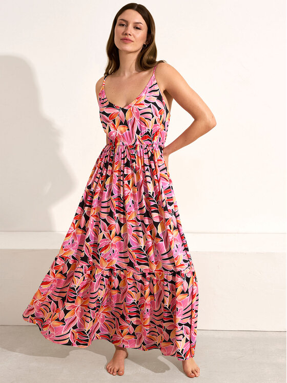 Selmark Selmark Plážové šaty BM196 Růžová