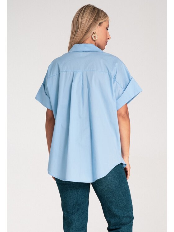 FIGL FIGL Košeľa M1226 Modrá Loose Fit
