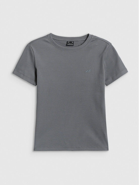 4F 4F T-Shirt BASIC+ Szary Slim Fit