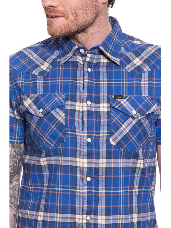 Lee Lee Koszula SS WESTERN Niebieski Regular Fit