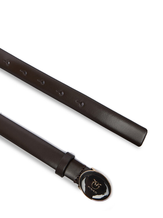 PINKO PINKO Pásek Round Enamel H2 Belt 20252 PLT01 105466.A2QL Hnědá
