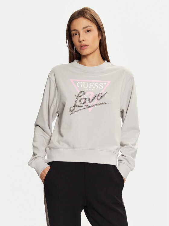 Guess Mikina W5RQ04 KB683 Sivá Regular Fit
